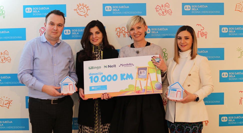 SOS Dječijim selima u BiH donirano 10.000 KM izvojenih od prodaje 7Days Cocoa kroasana i Milka Noisette čokolada u Bingo marketima