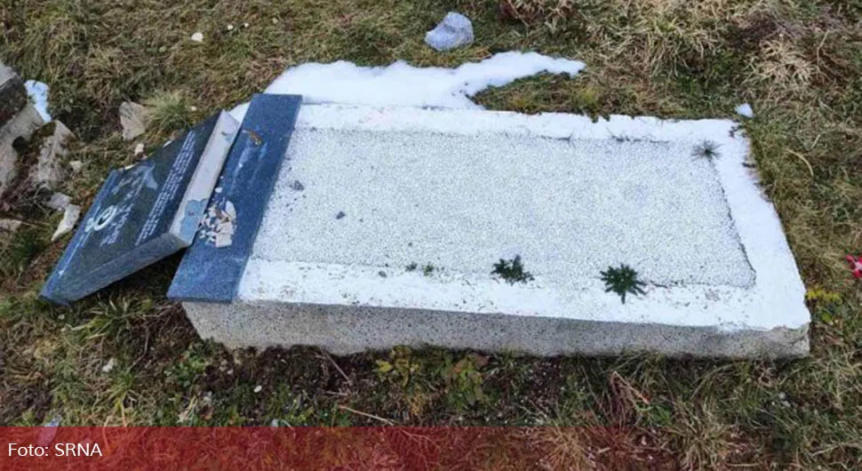 Oskrnavljeno srpsko pravoslavno groblje u mjestu Plamenice
