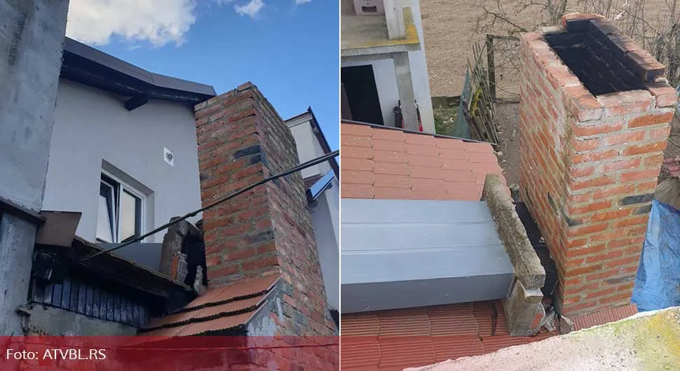 Snažan vjetar u Kozarskoj Dubici rušio dimnjake