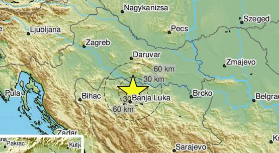 Epicentar zemljotresa na području Laktaša, probudio građane