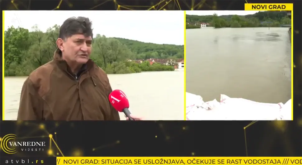 Drljača: Nivo Une je iznad zemljišta gdje se grad nalazi, to je jako opasno