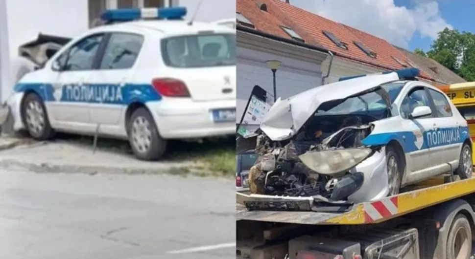 Policijski automobil se zabio u zid