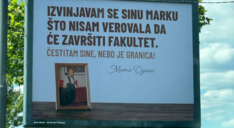 Zakupila bilbord i javno se izvinila sinu kad je diplomirao