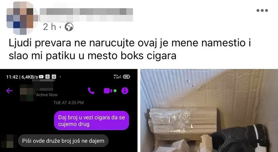 Poručio preko oglasa boks cigareta, stigla mu - patika