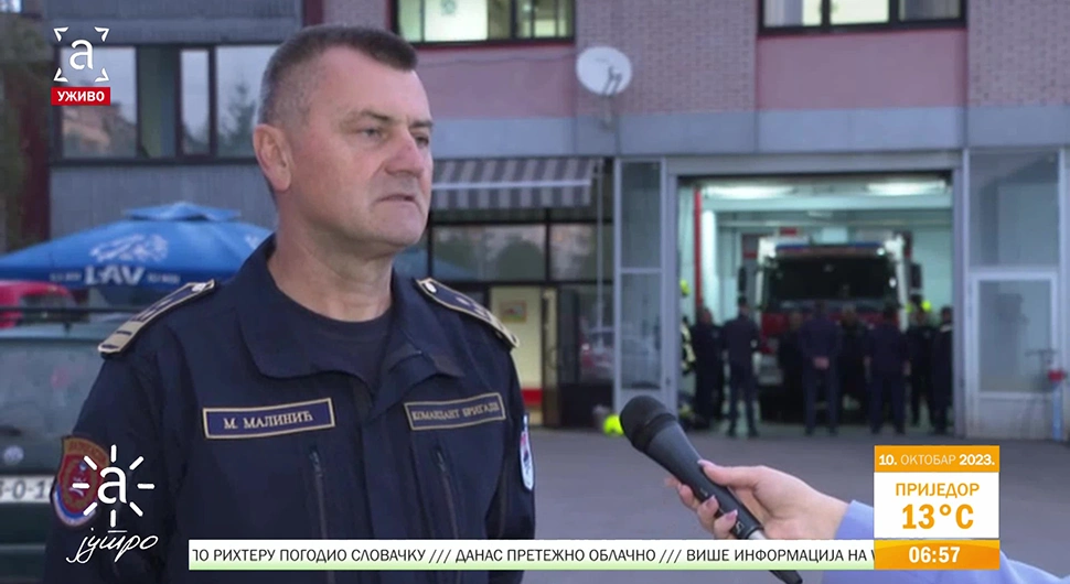 Малинић у АТВ Јутро: Ватрогасци дежурали читаву ноћ