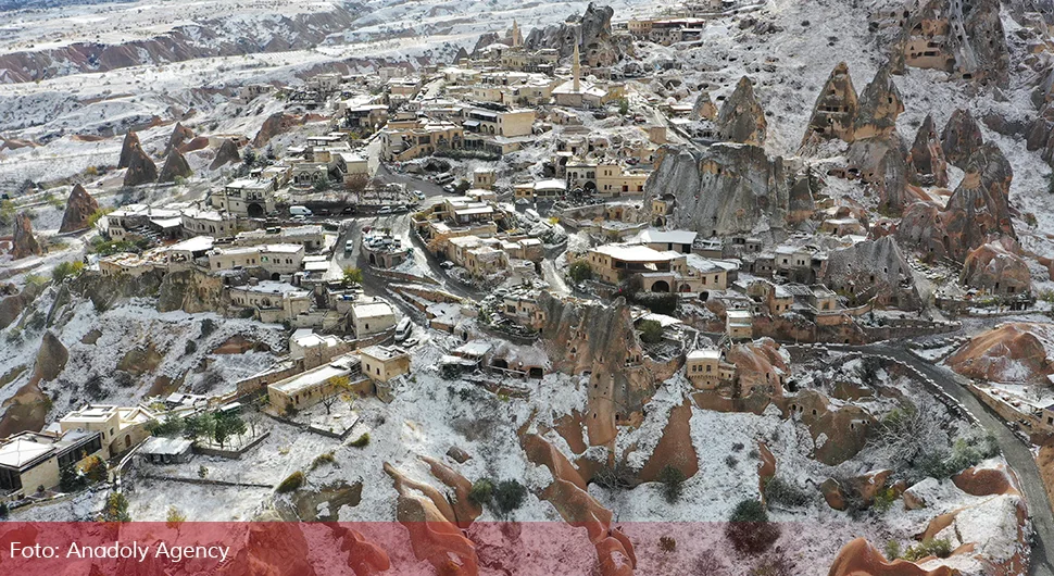 Пао снијег у Кападокији