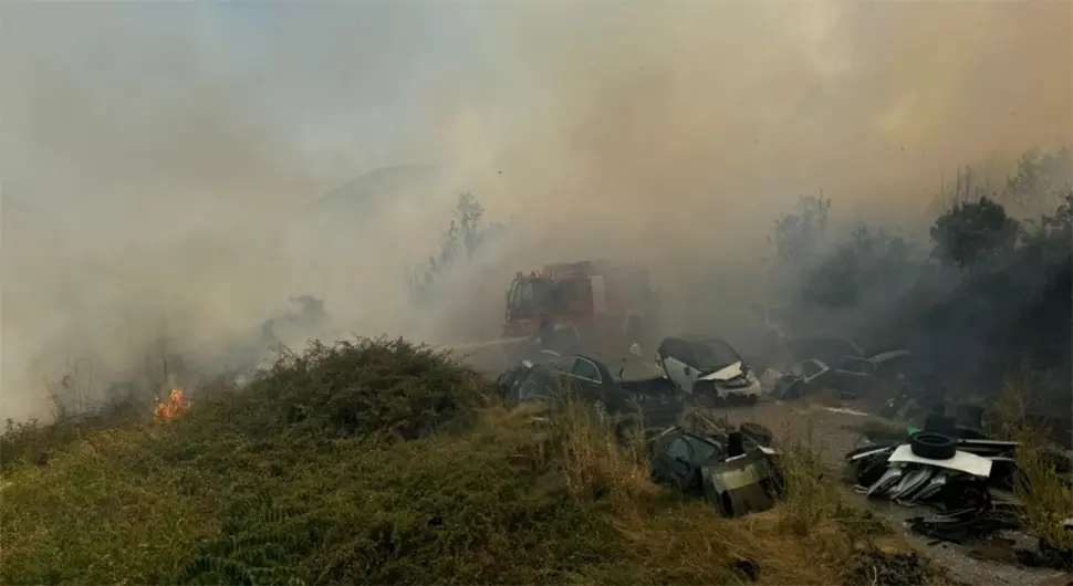 Пожар на Дреноштици, ватра стигла до магистралног пута Никшић-Подгорица