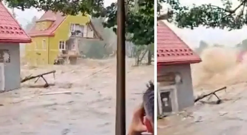 Водена бујица у Пољској срушила кућу