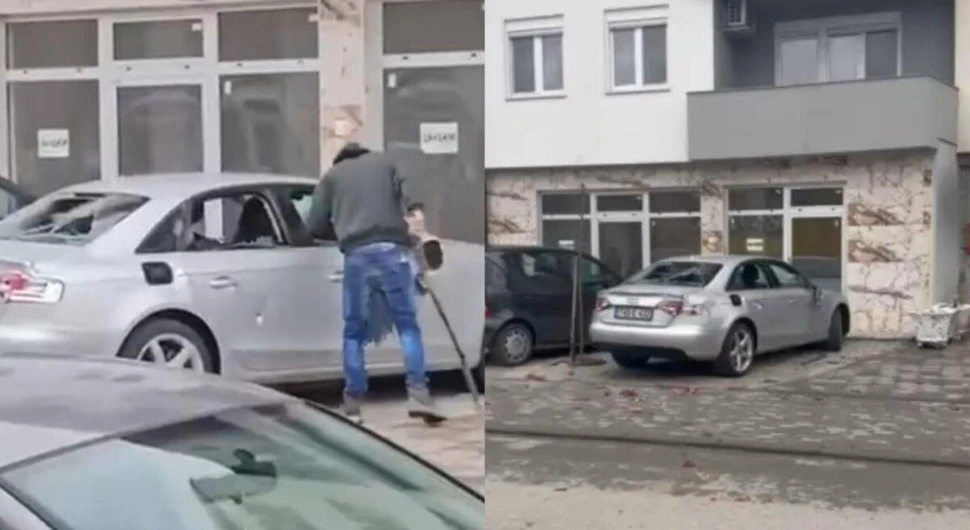 Помахнитали мушкарац супрузи полупао аутомобил Ауди