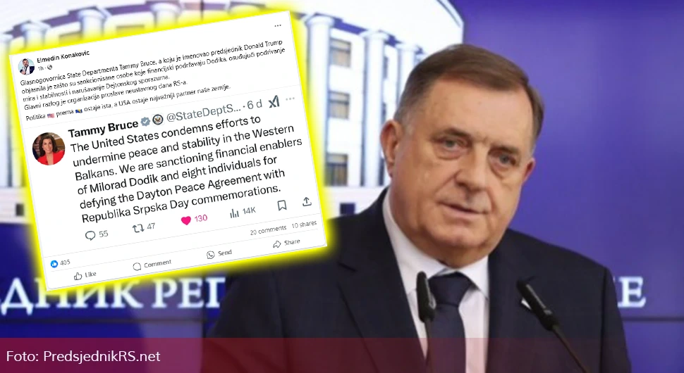 Лажу вас! Трампова портпаролка није подржала санкције Додику!