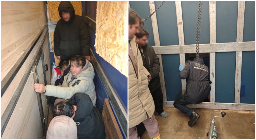 У приколици камиона направили ”собу” за мигранте