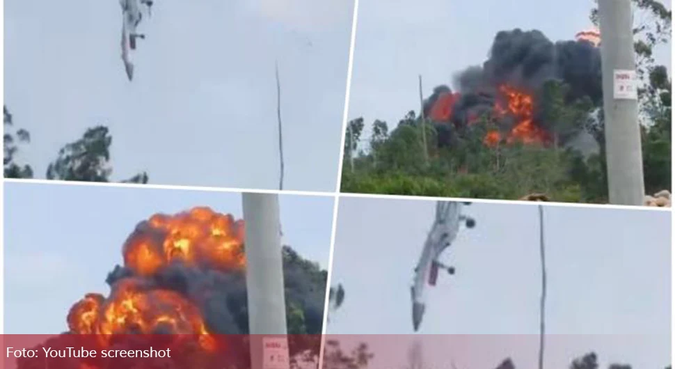 Кинески ловац пао током обуке, огромна експлозија