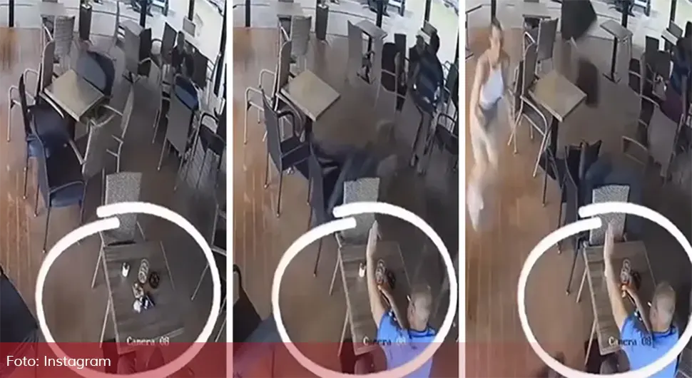 Невјероватан снимак олује: Кафић се распада, а погледајте шта ради овај гост