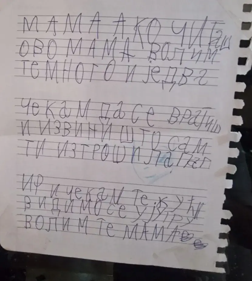 Писмо које је Тара послала Ани Николић