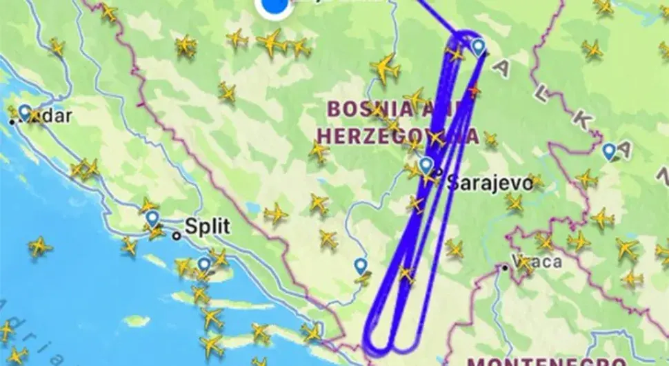 mapa aviona bih