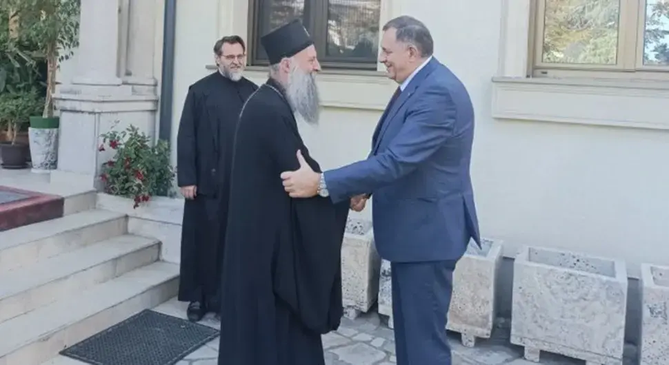 Додик са патријархом Порфиријем у Београду