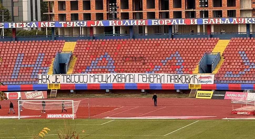 На Градском стадиону осванула порука у част генерала Небојше Павковића
