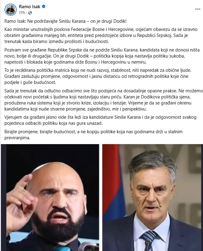 Рамо Исак против Синише Карана