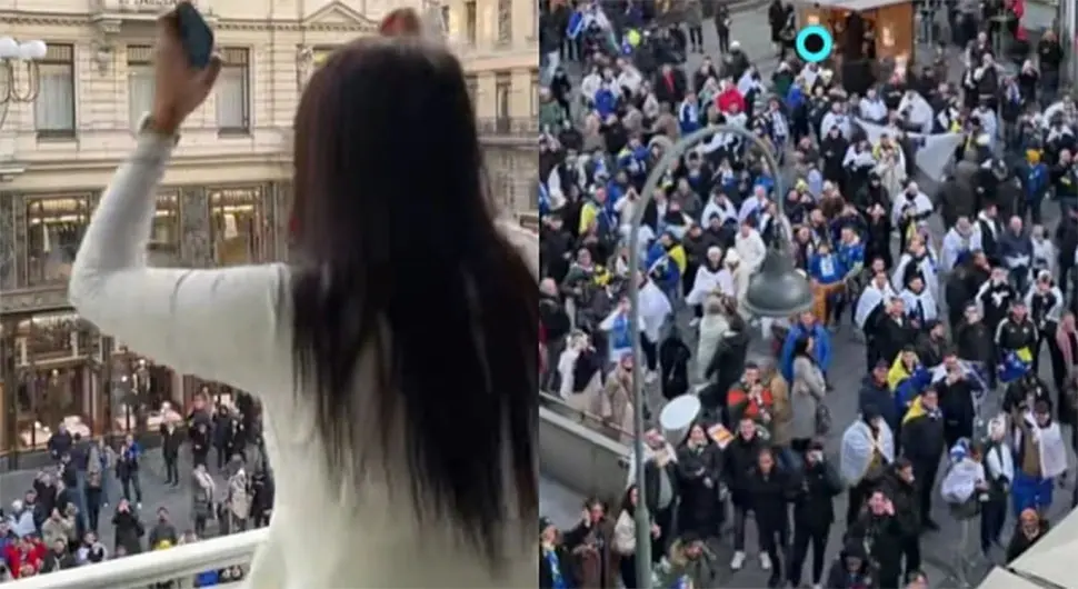 Навијачи БиХ пјевали дјевојци на балкону