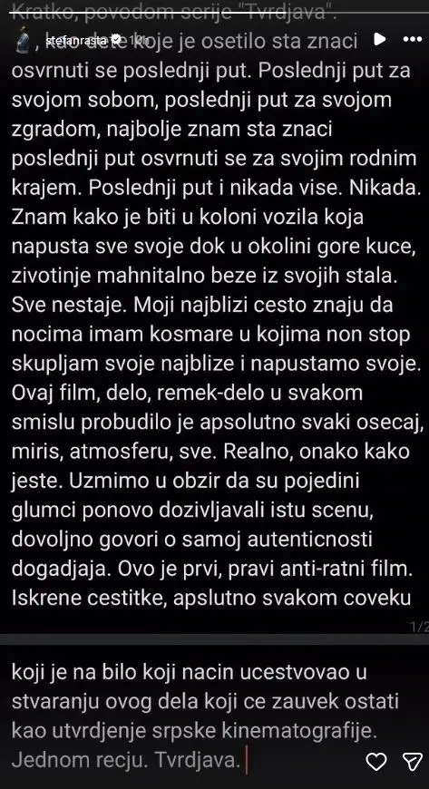 Стефан Ђурић Раста о серији ''Тврђава''