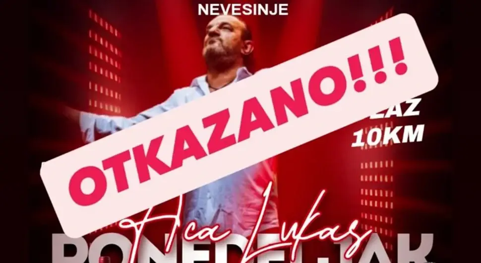 Отказан концерт Аце Лукаса у Невесињу