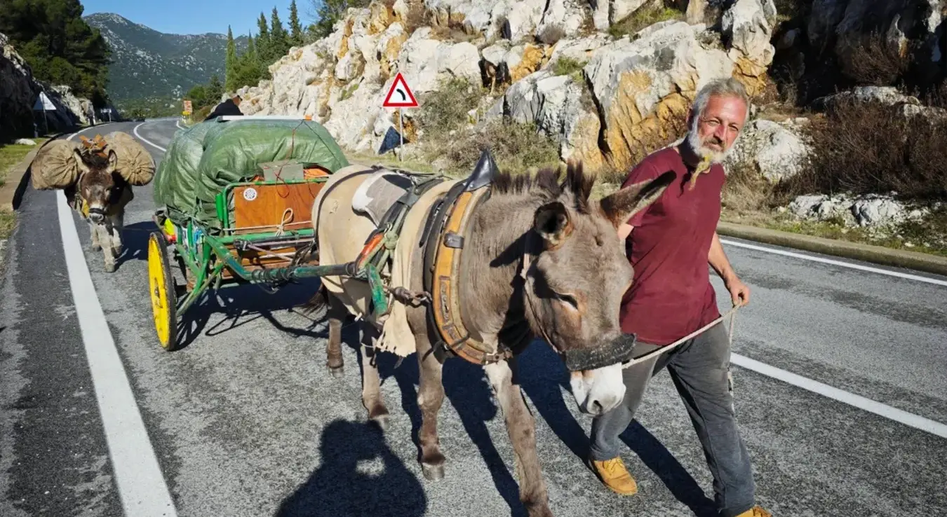 Француз са магарцима путује кроз Херцеговину