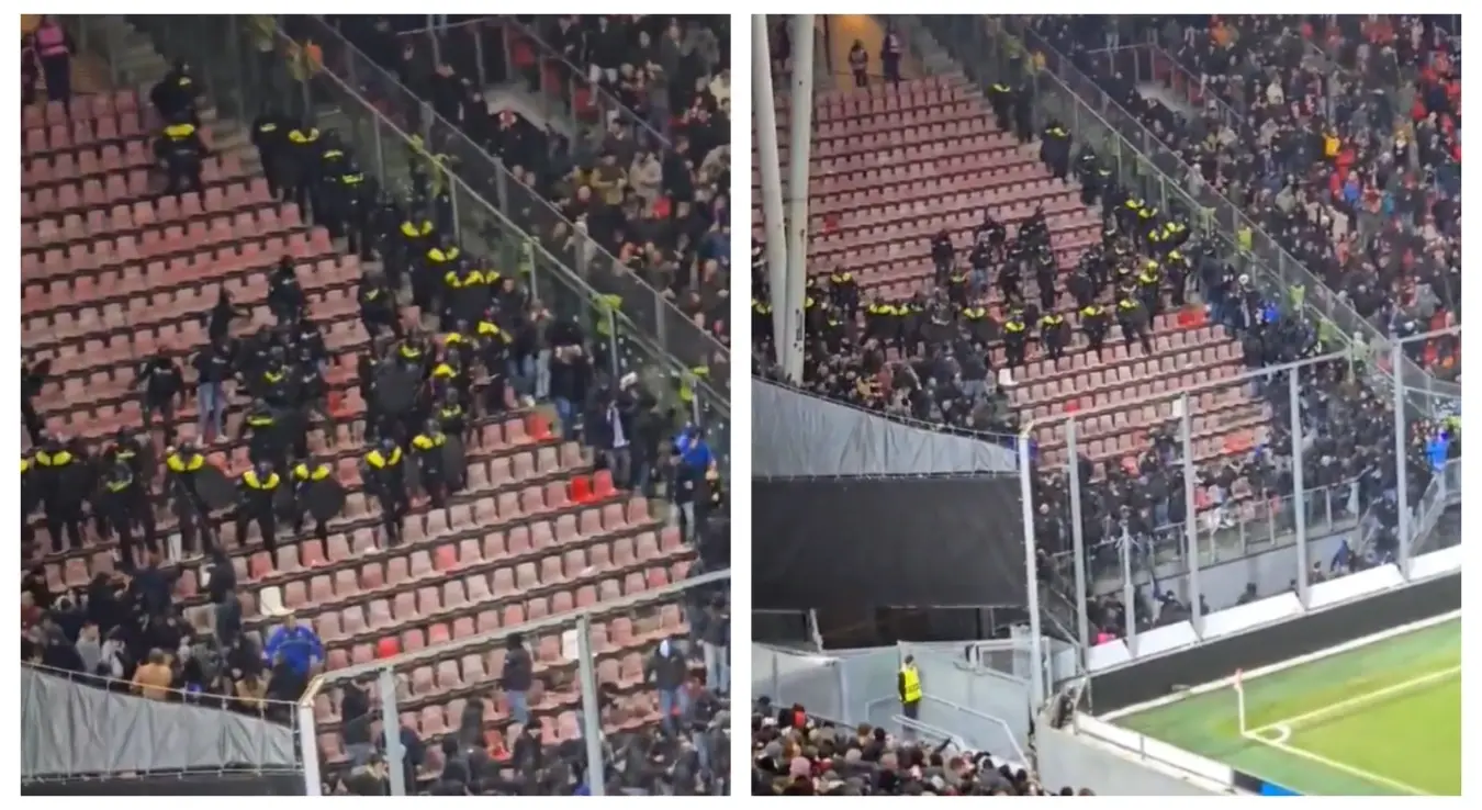 Шоу у Лиги Европе, полиција упала на трибину, избацила све навијаче ван стадиона!