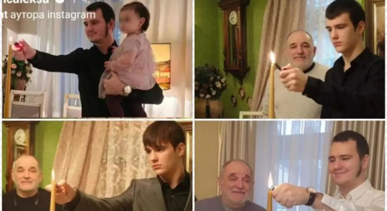 Алекса Балашевић пали свијећу са оцем Ђорђем Балашевићем за крсну славу Светог Јована Крститеља