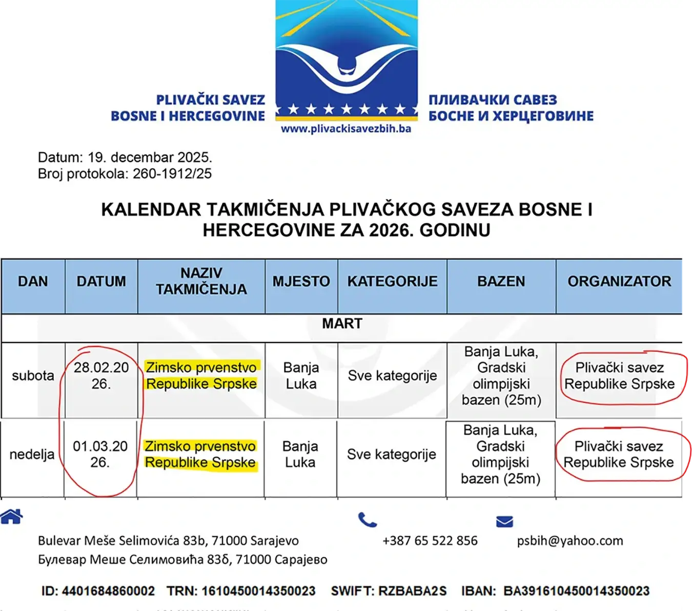 Календар ПС БиХ