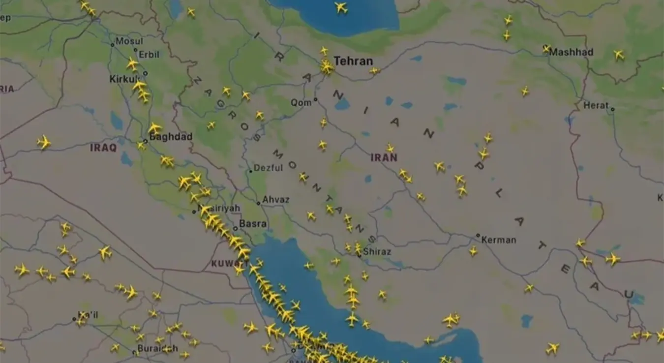 Flightradar: Небо изнад Ирана