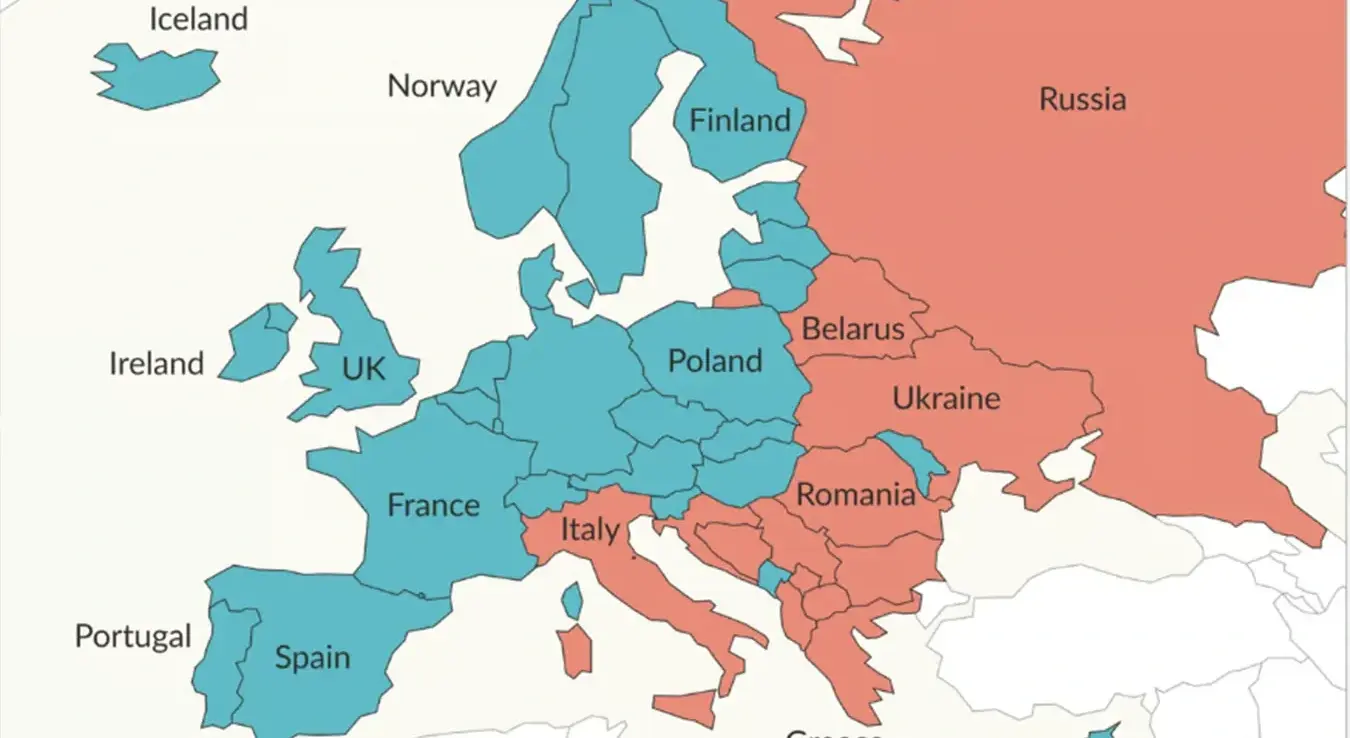 Карта Евопе депопулација становништва