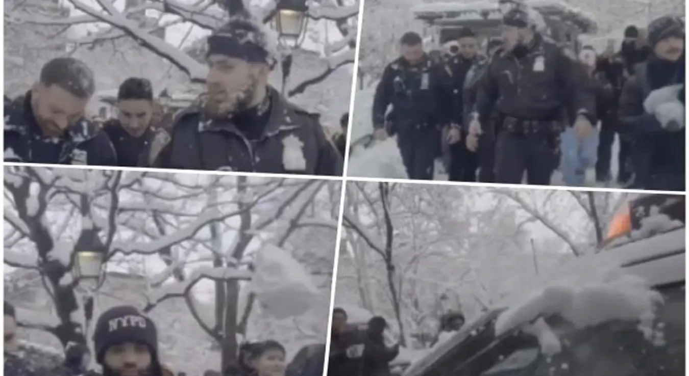 Њујоршки полицајци засути грудвама! Погледајте невиђено исмијавање полиције