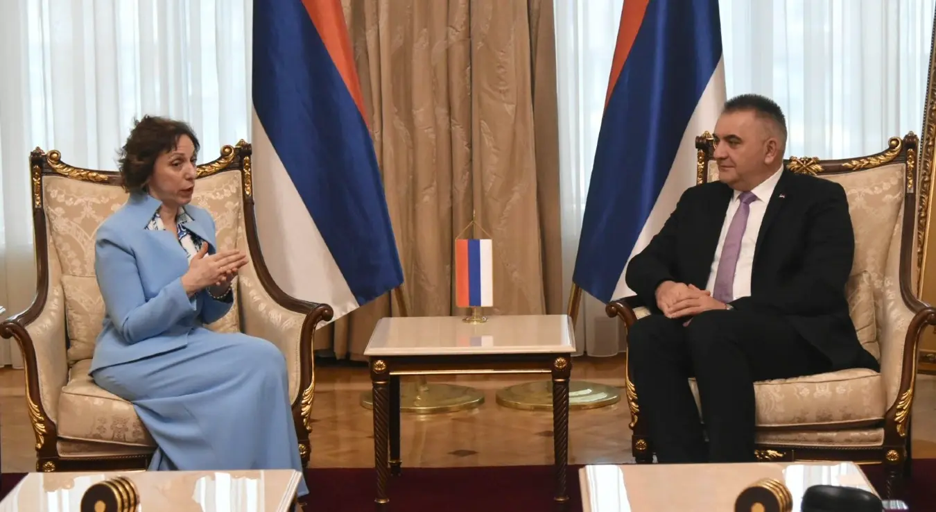 Саво Минић са амбасадором Грчке у БиХ Јоаном Ефтимијаду