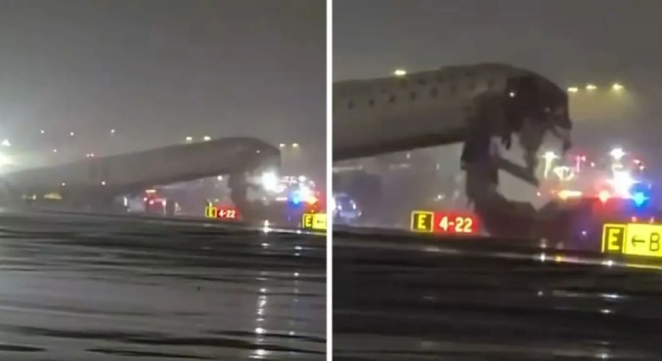 Авион са 100 путника ударио у возило, прве слике са мјеста несреће леде крв