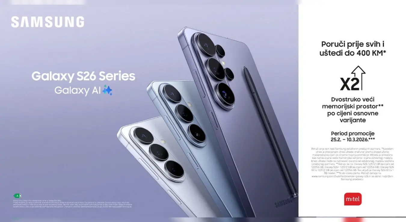 Galaxy S26 серија је стигла – поручите телефоне у m:tel понуди!