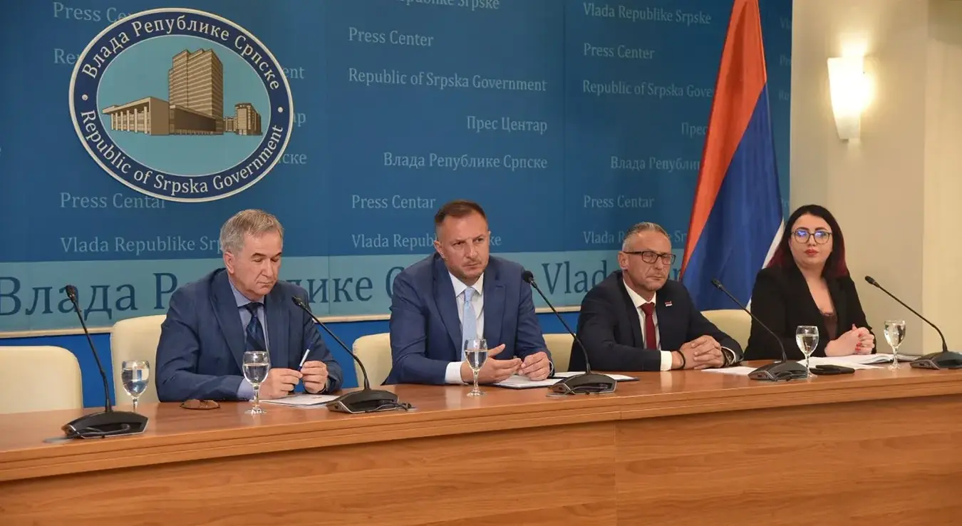 В.д. директора Инвестиционо развојне банке Републике Српске Недељко Ћорић на конференцији за новинаре након сједнице Владе Републике Српске.