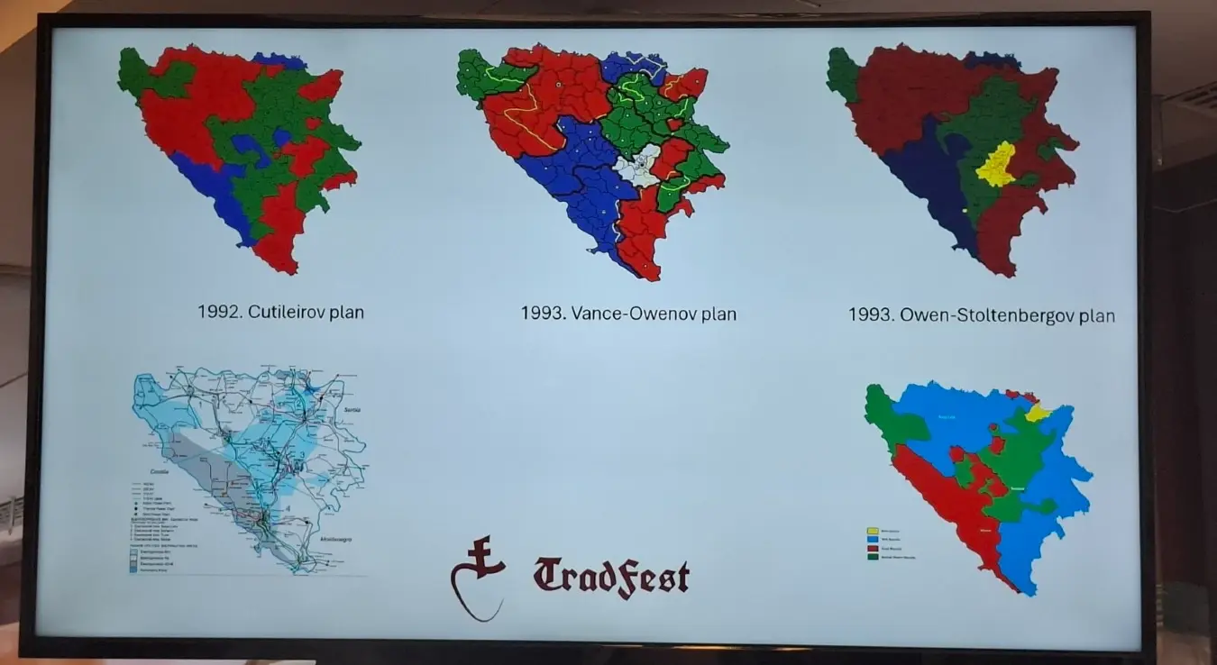 Карта БиХ представљена на ТрадФест-у у Загребу. На карти је приказана идеја трећег ентитета у БиХ