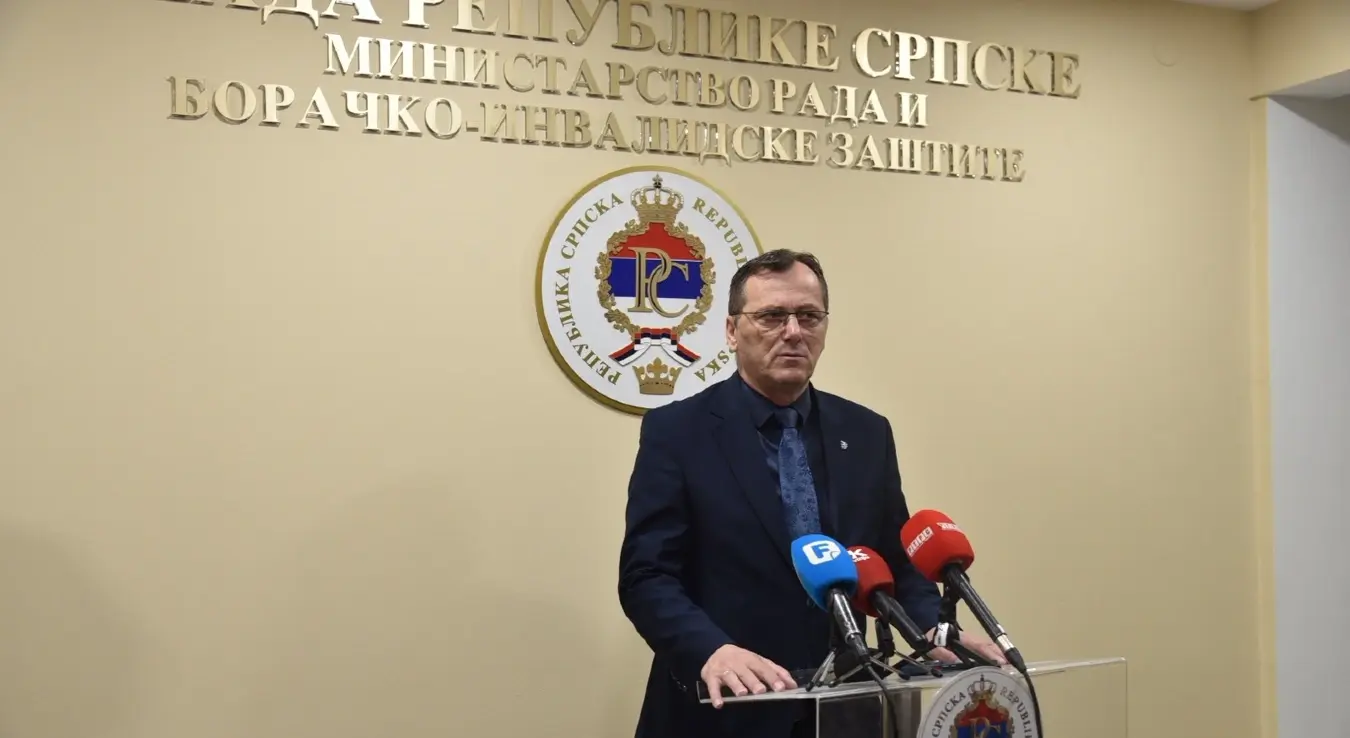 Предсједник Борачке организације Републике Српске Милован Гагић на конференцији за медије у Бањалуци.