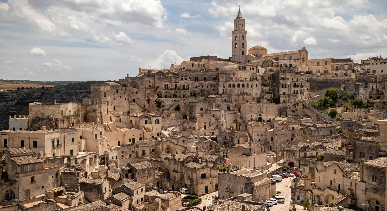 Италијански град Матера са старим грађевинама