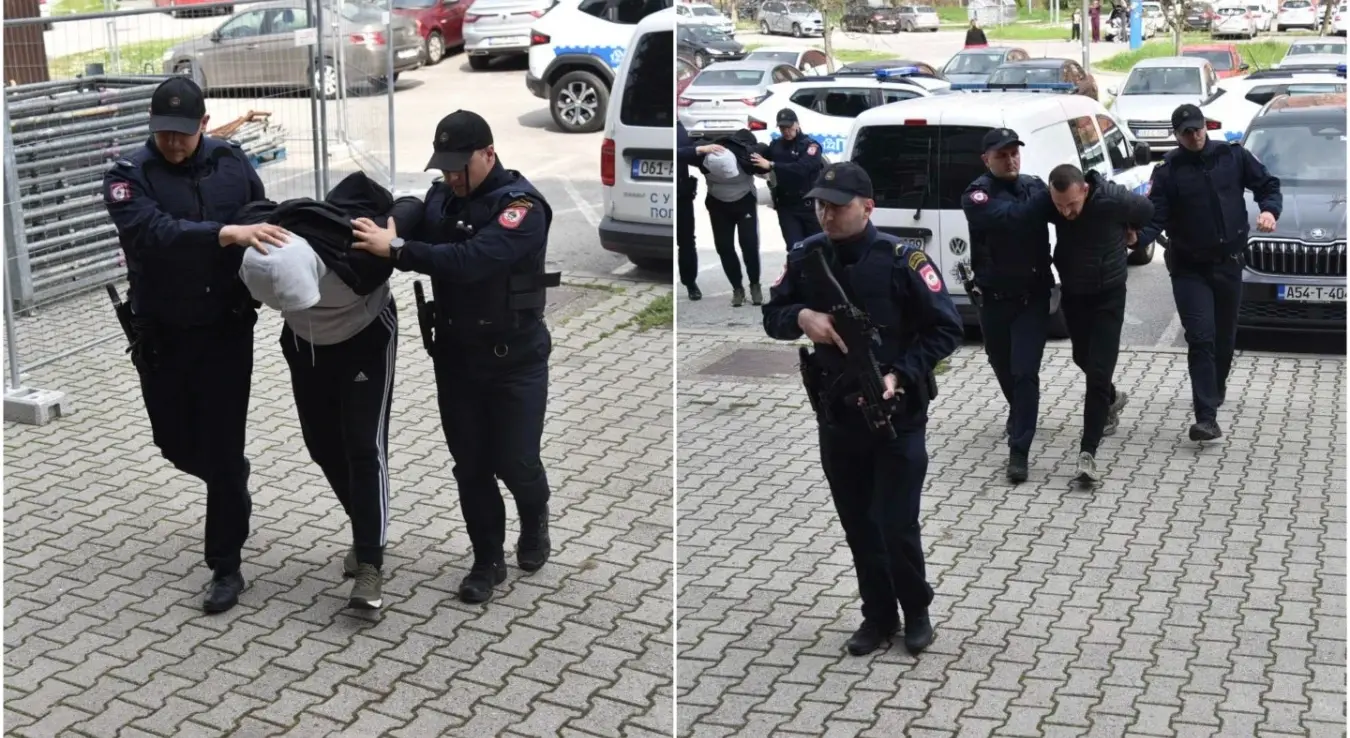 Ухапшене у акцији Инсајдер 2 Јовицу Грујића и А.Т. полиција спроводи у Окружно јавно тужилаштво у Бањалуци