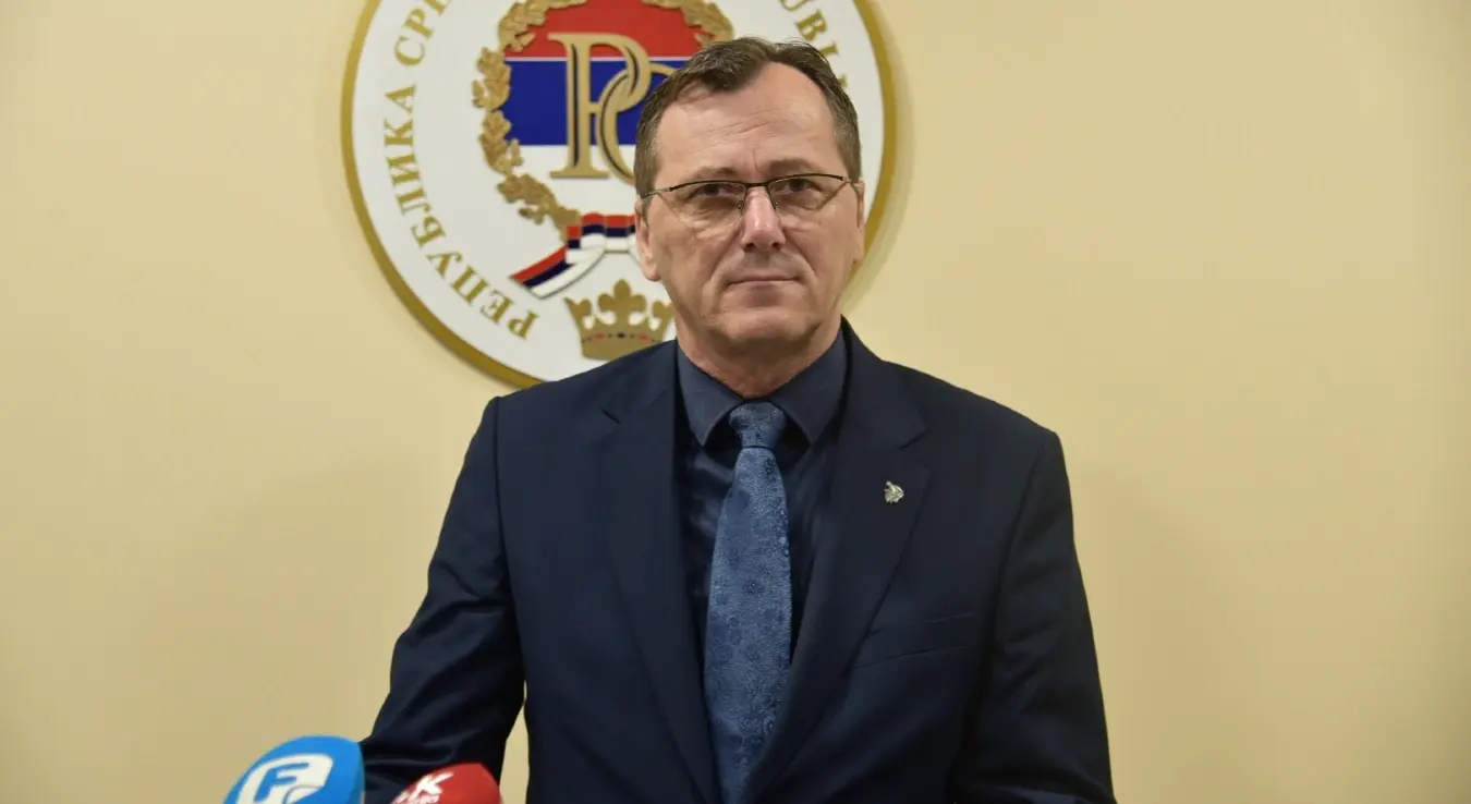 Предсједник Борачке организације Републике Српске Милован Гагић на конференцији за медије у Бањалуци.