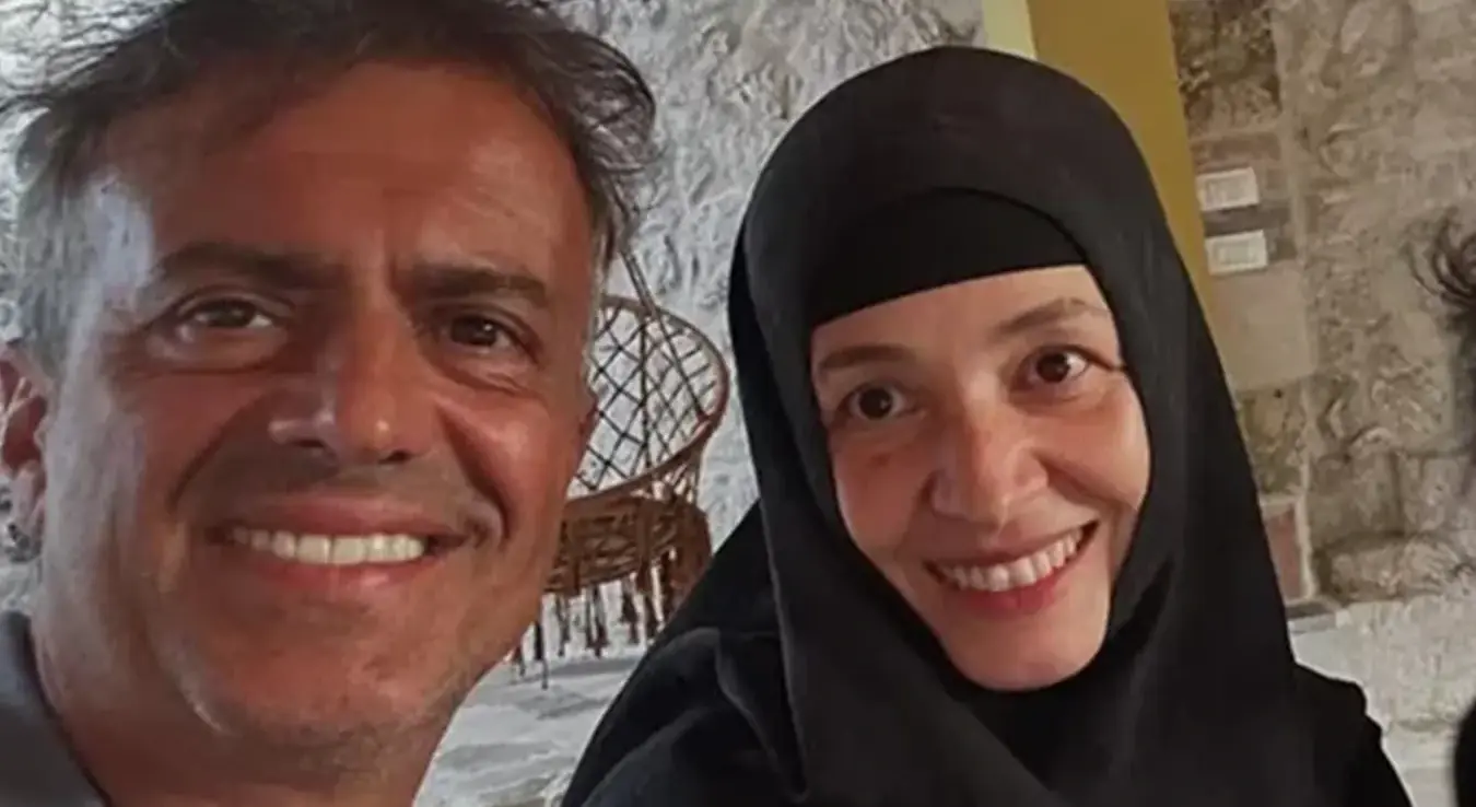 Александра Губеринић некадашња глумица а данас игуманија, са Сергејем Трифуновићем.