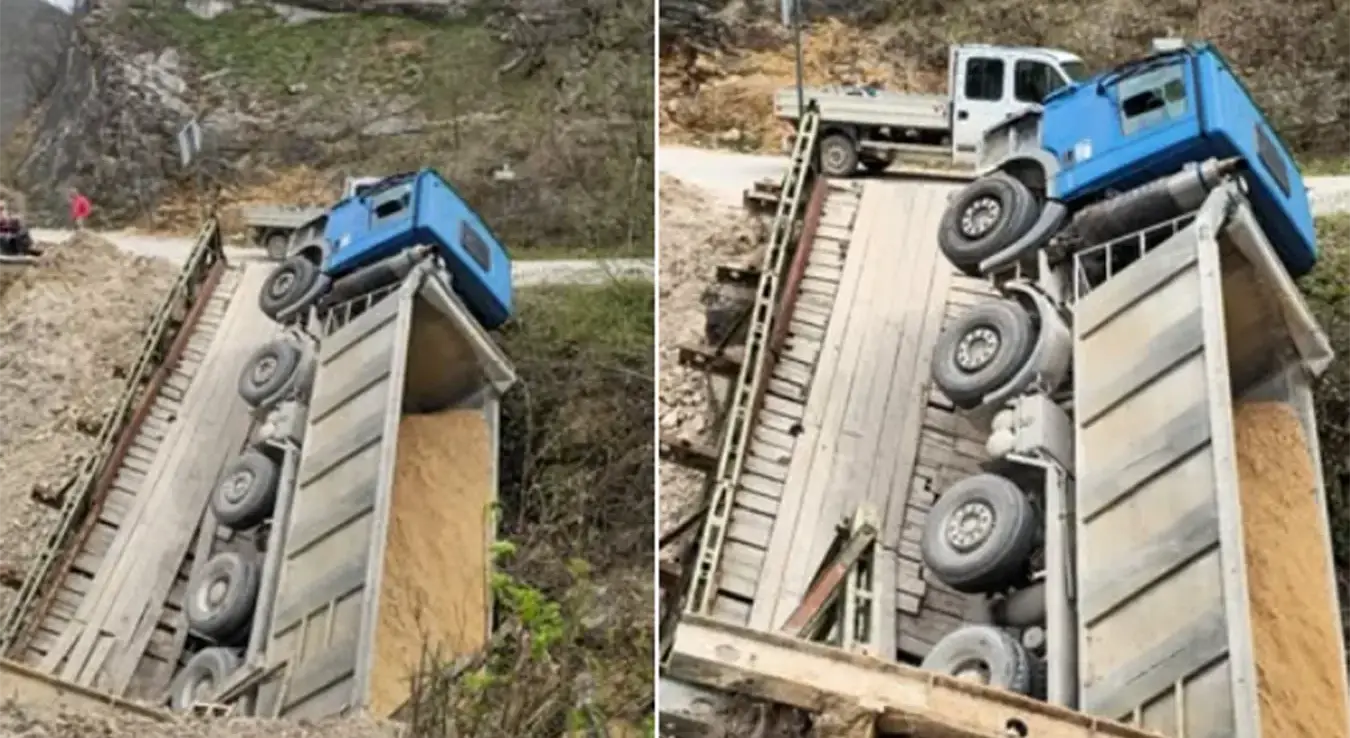 Урушио се мост код Кључа: Камион пропао, саобраћај обустављен