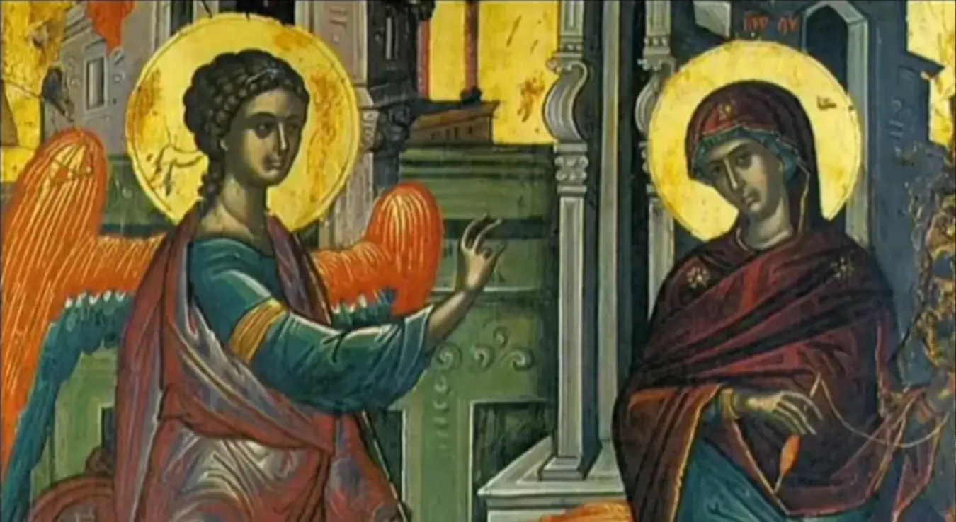 Арханђел Гаврило јавио Пресветој Богородици да ће родити Исуса Христа.