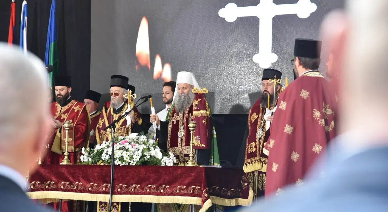 Патријарх Порфирије на служењу помена у Доњој Градини