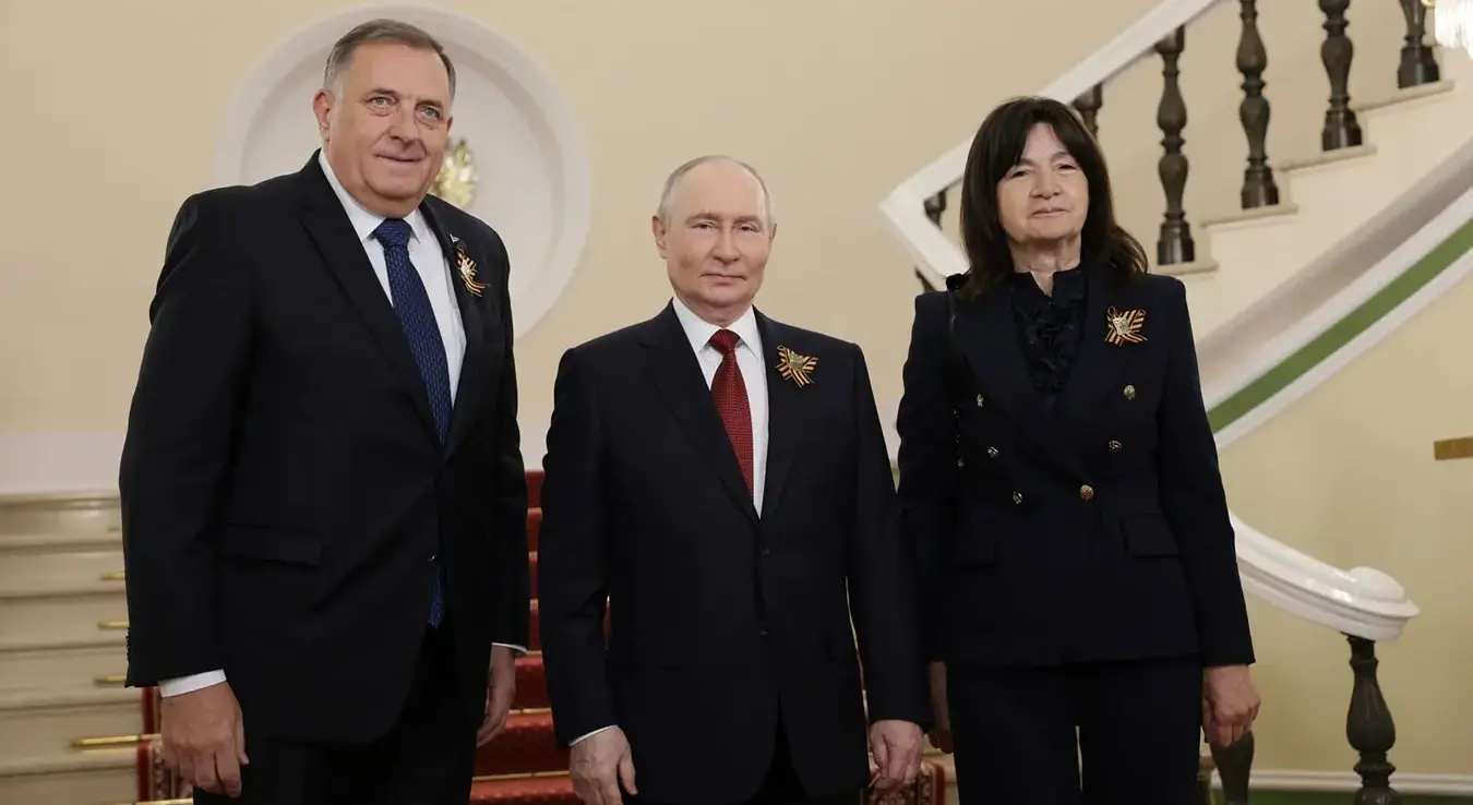 Лидер СНСД-а Милорад Додик на пријему који је уприличио предсједник Руске Федерације Владимир Путин.