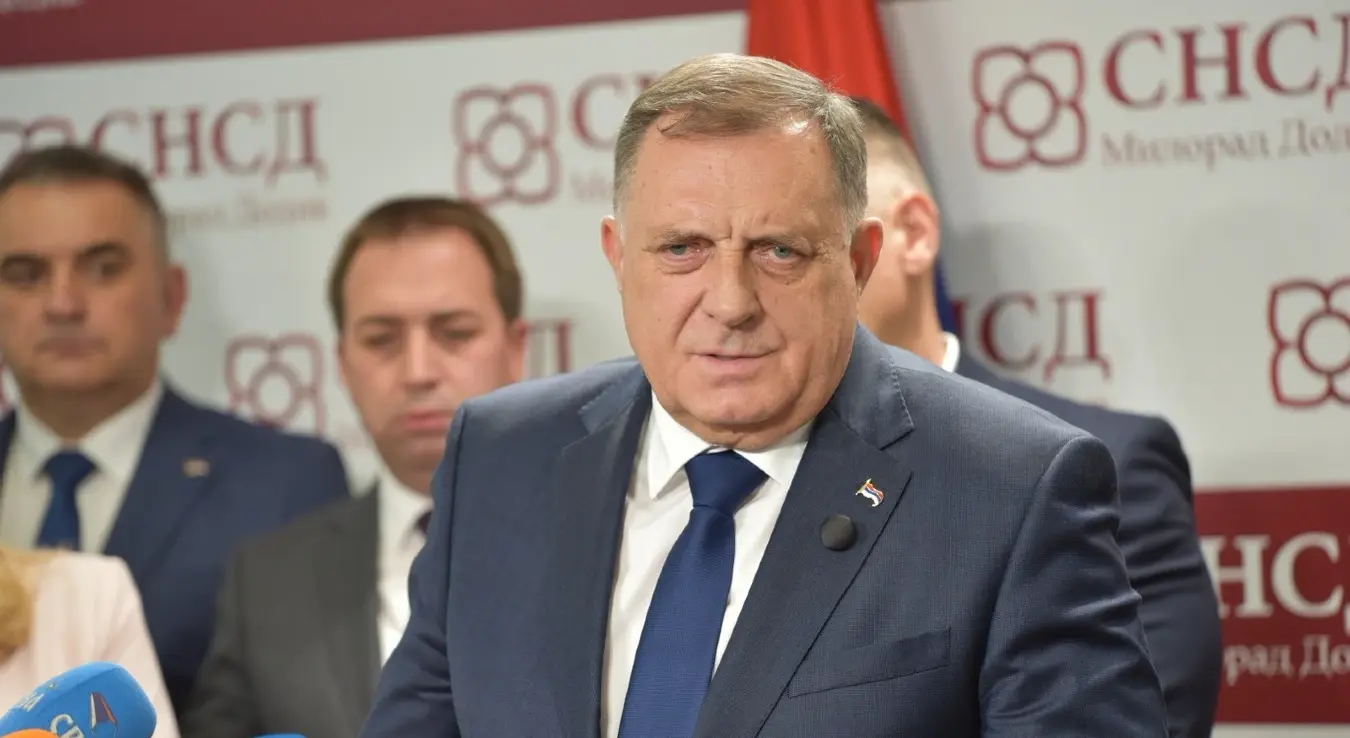 Предсједник СНСД-а Милорад Додик на конференцији за медије Бањалуци
