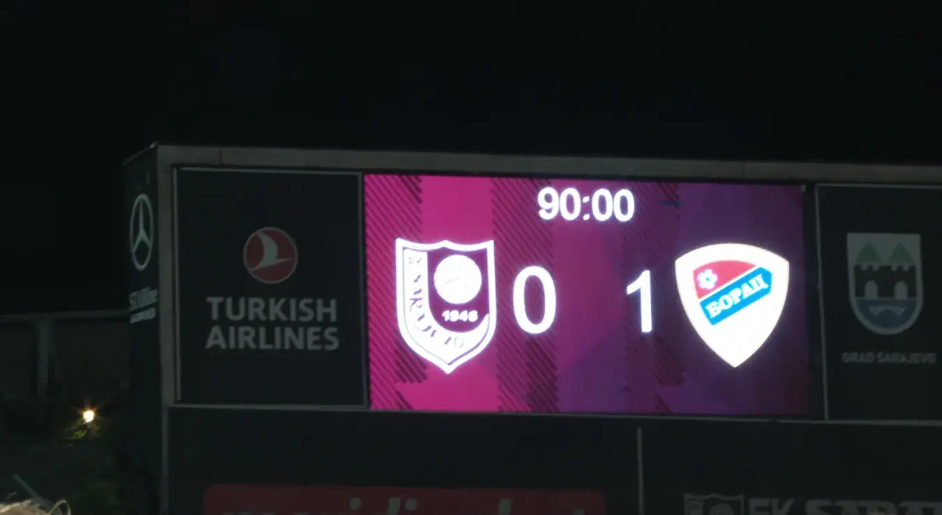 Резултати утакмице Борац
