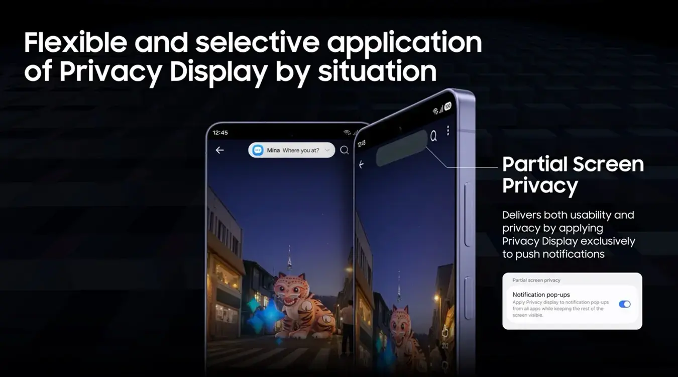 Galaxy S26 Ultra privacy display