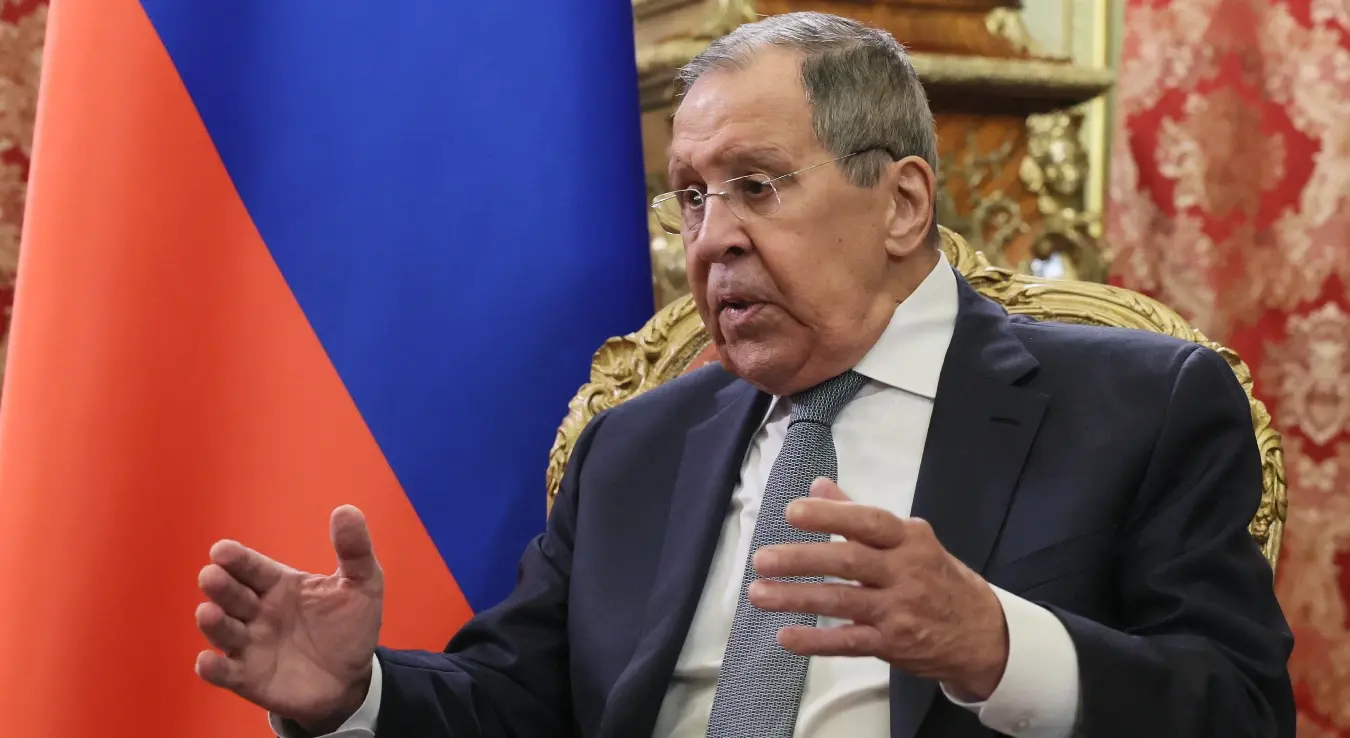 Министар спољних послова Русије Сергеј Лавров разговара са предсједницом Међународног комитета Црвеног крста Мирјаном Спољарић Егеr у вили Зинаиде Морозове у Москви, у сриједу, 1. јула 2026. године.